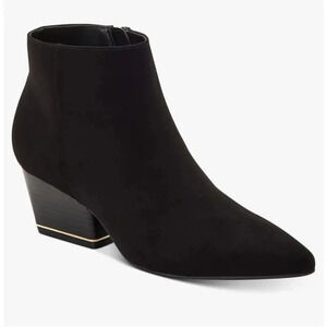 Alfani Womens Black Faux Almond Toe Ankle Boot, Size 9.5